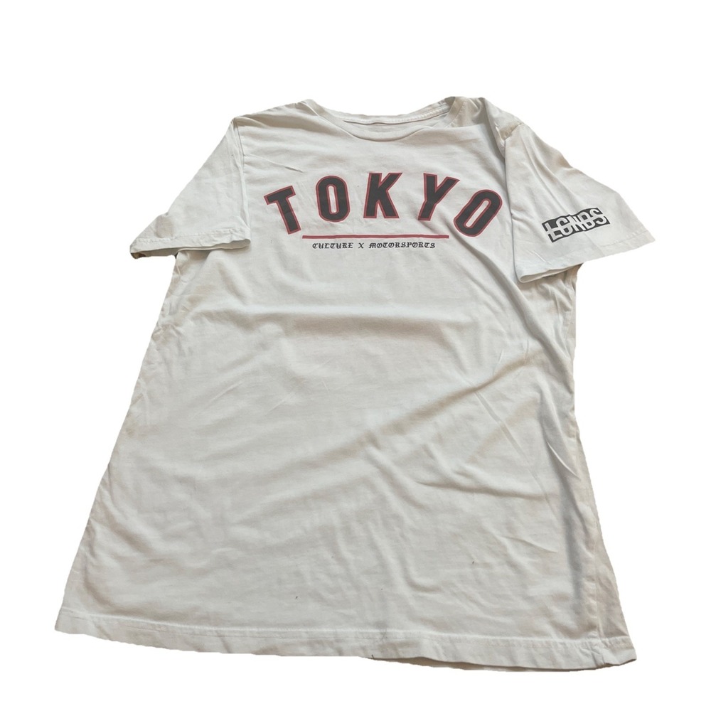 White Tokyo Samurai Shirt Sz Medium Japanese Edgy Unisex T Shirt Red - Picture 2 of 2